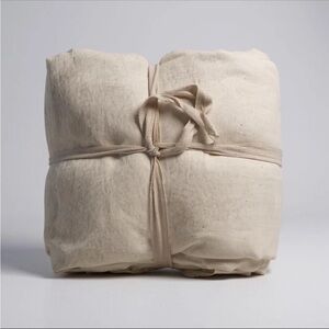 Stonewashed linen sheet set- IVORY